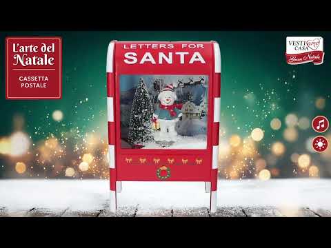 VESTIAMO CASA GRAN NATALE - Cassetta Postale Natalizia con Effetto Neve, Musica e Luci LED